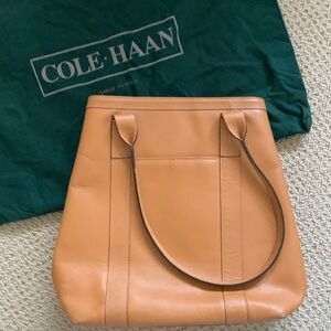 🛵 Cole Haan leather work bag saffron Italy